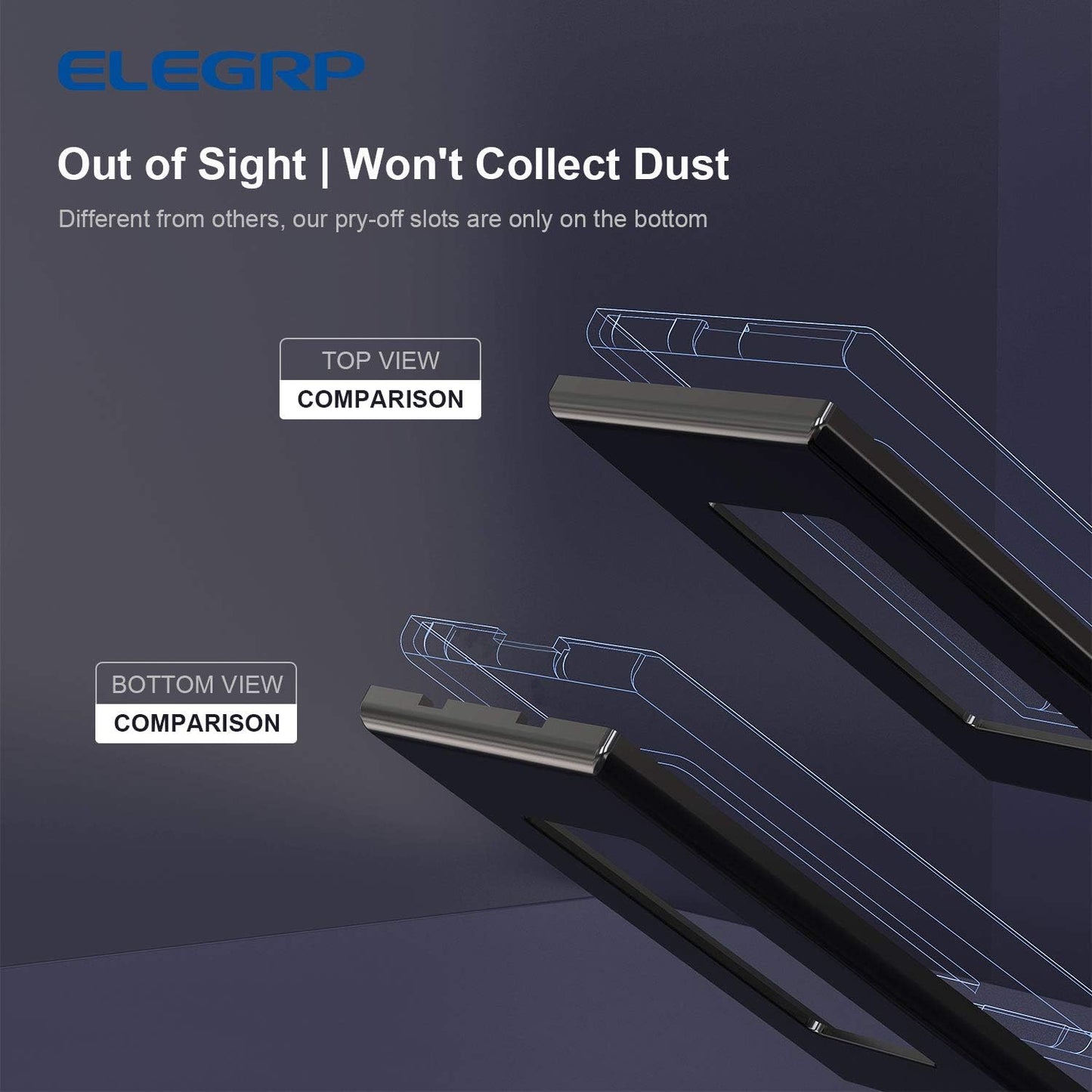 ELEGRP 1-Gang Screwless Decorative Wall Plates, Standard Size Unbreakable Thermoplastic Faceplate Cover for Decorator Receptacle Outlet Switch, UL Listed (5 Pack, Glossy Black)