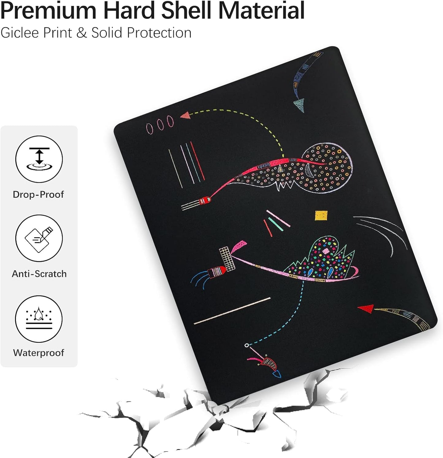 Berkin Arts for MacBook Pro 16 Inch Cover A3403 A3186 A2991 A2780 A2485 (2024-2021) with M4/M3/M2/M1 Pro/Max Chip with Keyboard Cover & Screen Protector Naive Art Illustrated (Two Sides by Kandinsky)