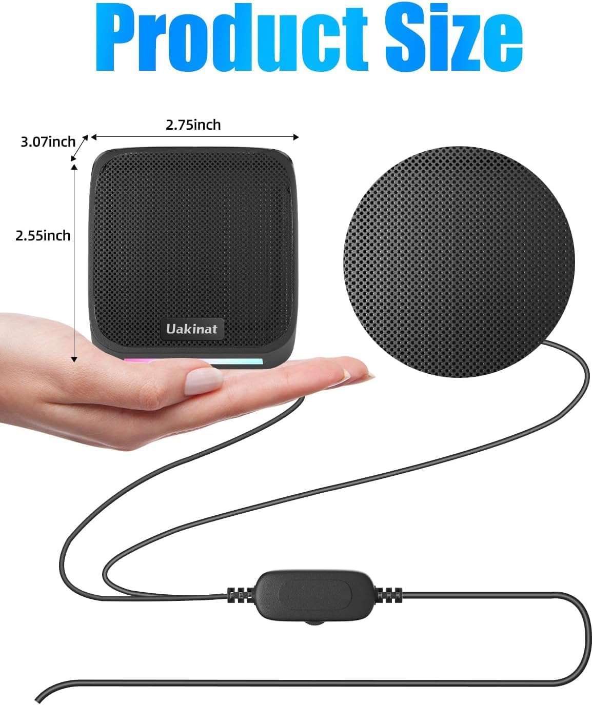 Computer Speakers with Colorful RGB Lights, USB Powered 3.5mm Aux- in Mini PC Speakers, Small Computer Speakers USB Powered 3.5mm Aux Speaker for PC,Laptop,Tablet,Phone