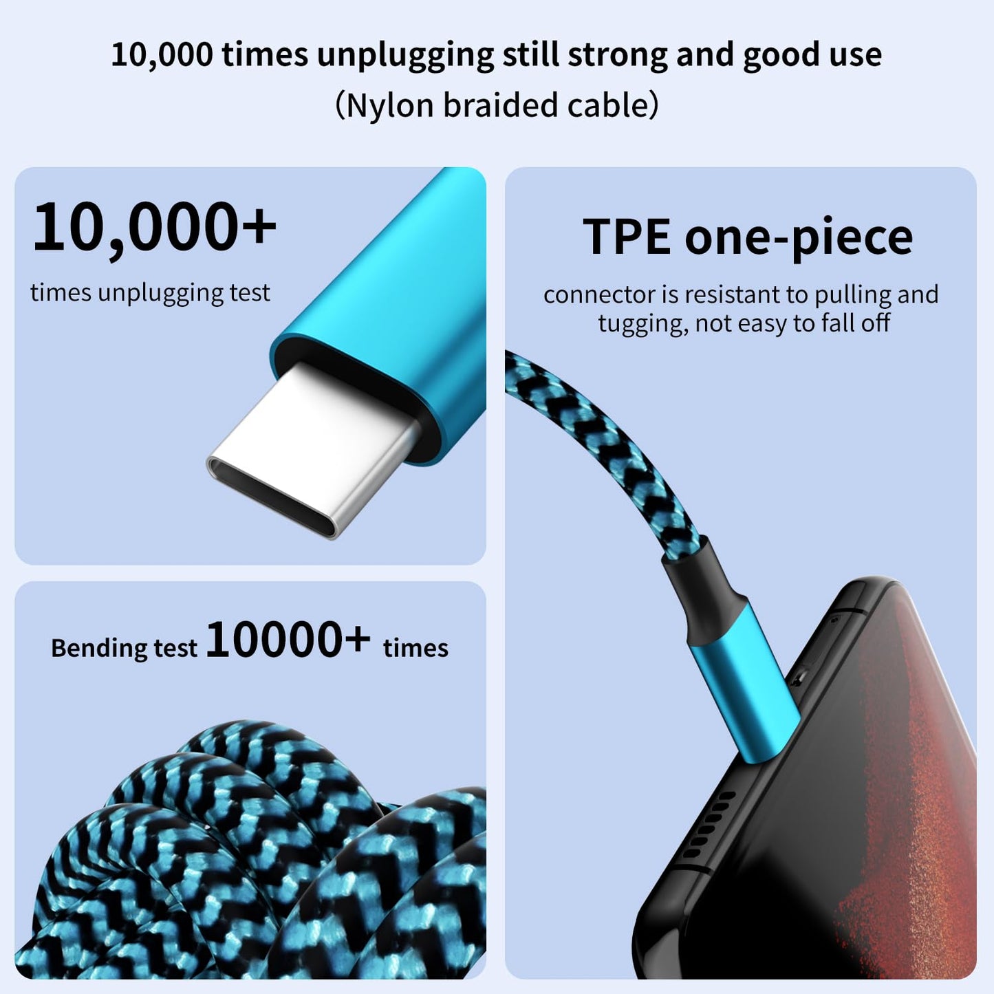100W USB C Multi Charging Cable,3 in 1 USB C Cable Fast Charging with E-Mark Chip,Universal Charging Cable with Type-C, Micro USB,IP Port for iPhone16/15/Cell Phones and More