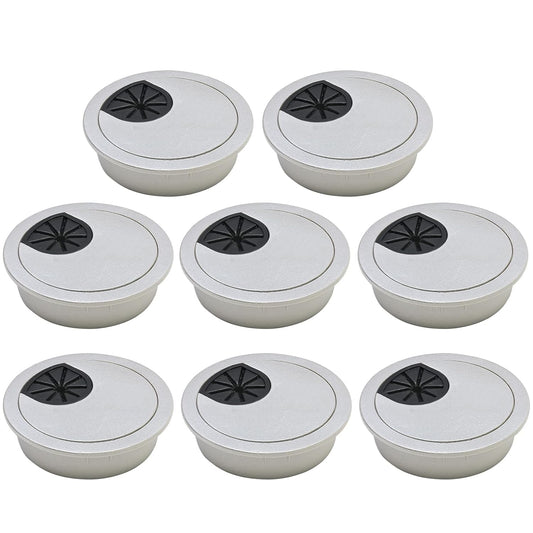 Desk Grommet 2" (50 mm), Desk Cord Hole Cover, Cable Grommet ABS Plastic, Desk Hole Grommet for Office and Home Table Cable, Detachable Cable Cord Organizer (Silver Sand 8 Pcs)