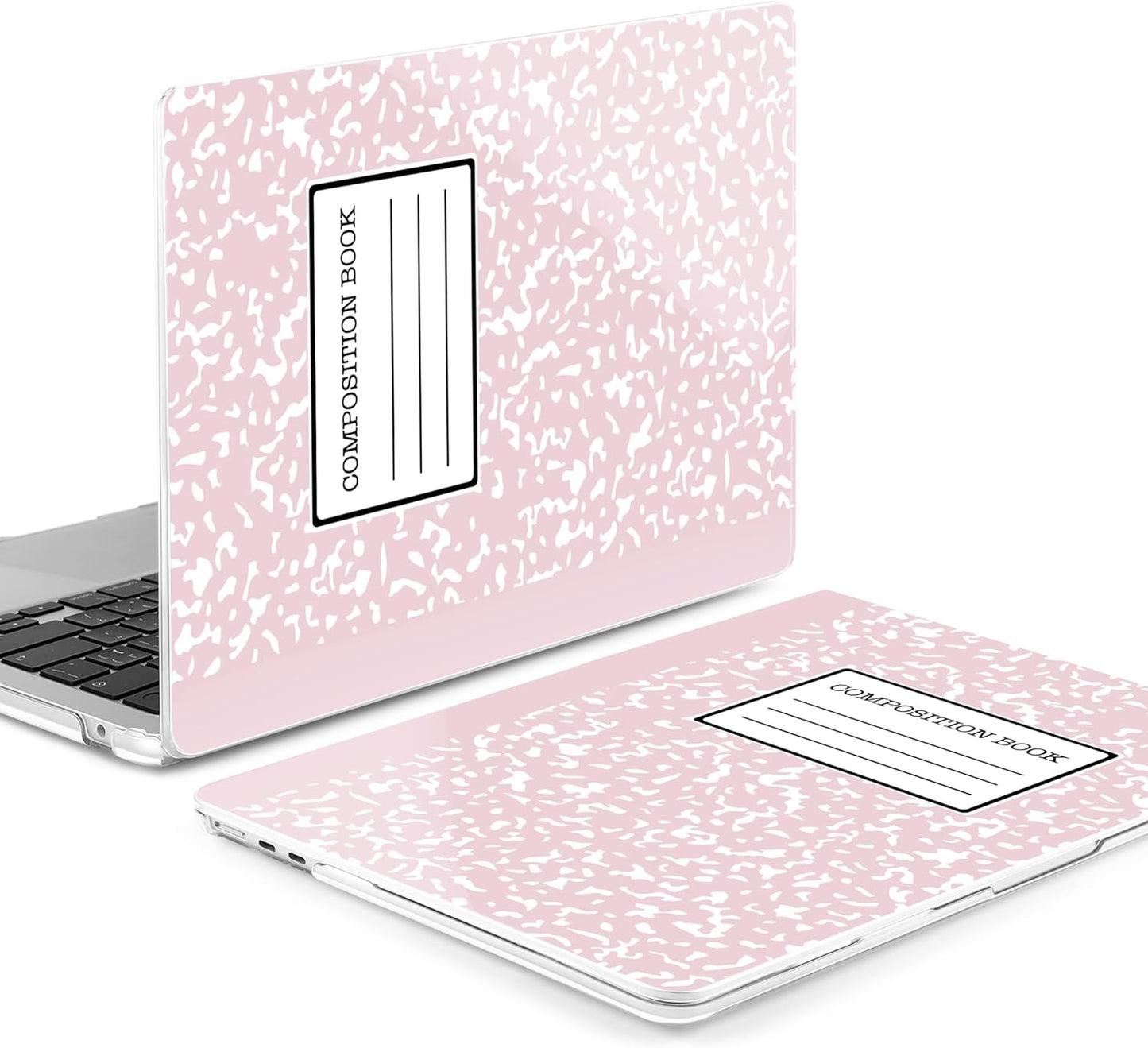 MEEgoodo Case for M4/M3/M2 MacBook Air 13.6 inch Case 2025 2024 2022, Fit Model A3240/A3113/A2681, Laptop Hard Shell with Keyboard Cover Compatible with MacBook Air 13 inch, Pink Composition Book