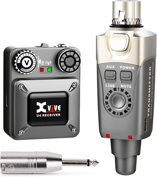Xvive U4 Wireless in-Ear Monitor System Transmitter and Beltpack Receiver Personal IEM for Studio, Band Rehearsal,Live Performance