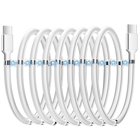 AICase Magnetic Charging Cable, Type C to Type C (6.5 FT) Super Organized Charging Magnetic Absorption Nano Data Cable for Samsung S23/S22/S21/S20 Ultra, MacBook Pro/Air, iPad Pro 12.9 11 Air Mini