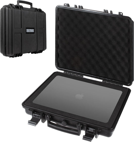All Weather Hard Case 16 x 14 x 4” - TSA Approved Hard Shell Travel Case with Customizable Foam for Laptops, Electronics, Guns, Pistols and Other Gear