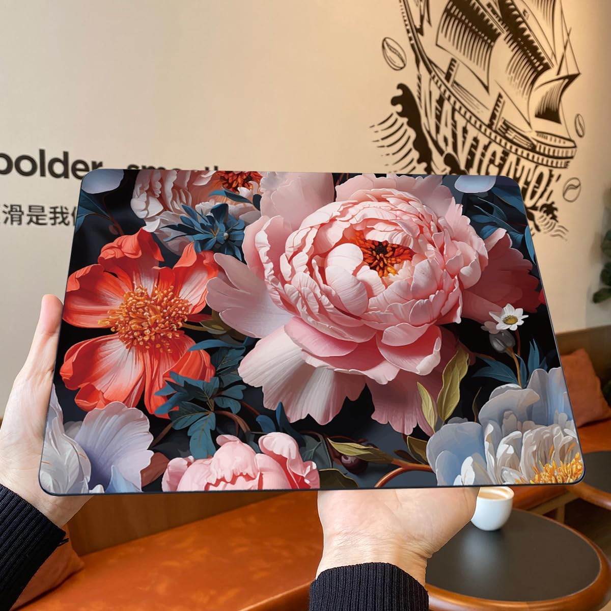 Teryeefi Compatible with MacBook Air 13 inch Case A2337 M1 Chip A2179 A1932 (Release 2018-2020),Protective Slim Cover + Keyboard Cover for 13.3 inch MacBook Air Touch ID & Retina-Colorful Peonies