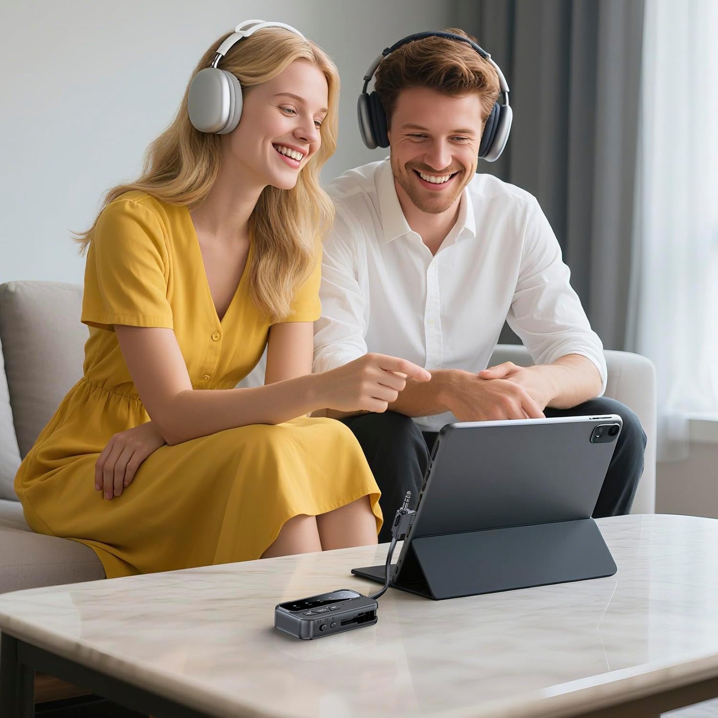 Bluetooth 5.4 Transceiver Pro - Dual Audio Streaming for Airplane, Car & Home, Wireless Adapter for TV/Stereo/Headphones (2 Devices Simultaneous)