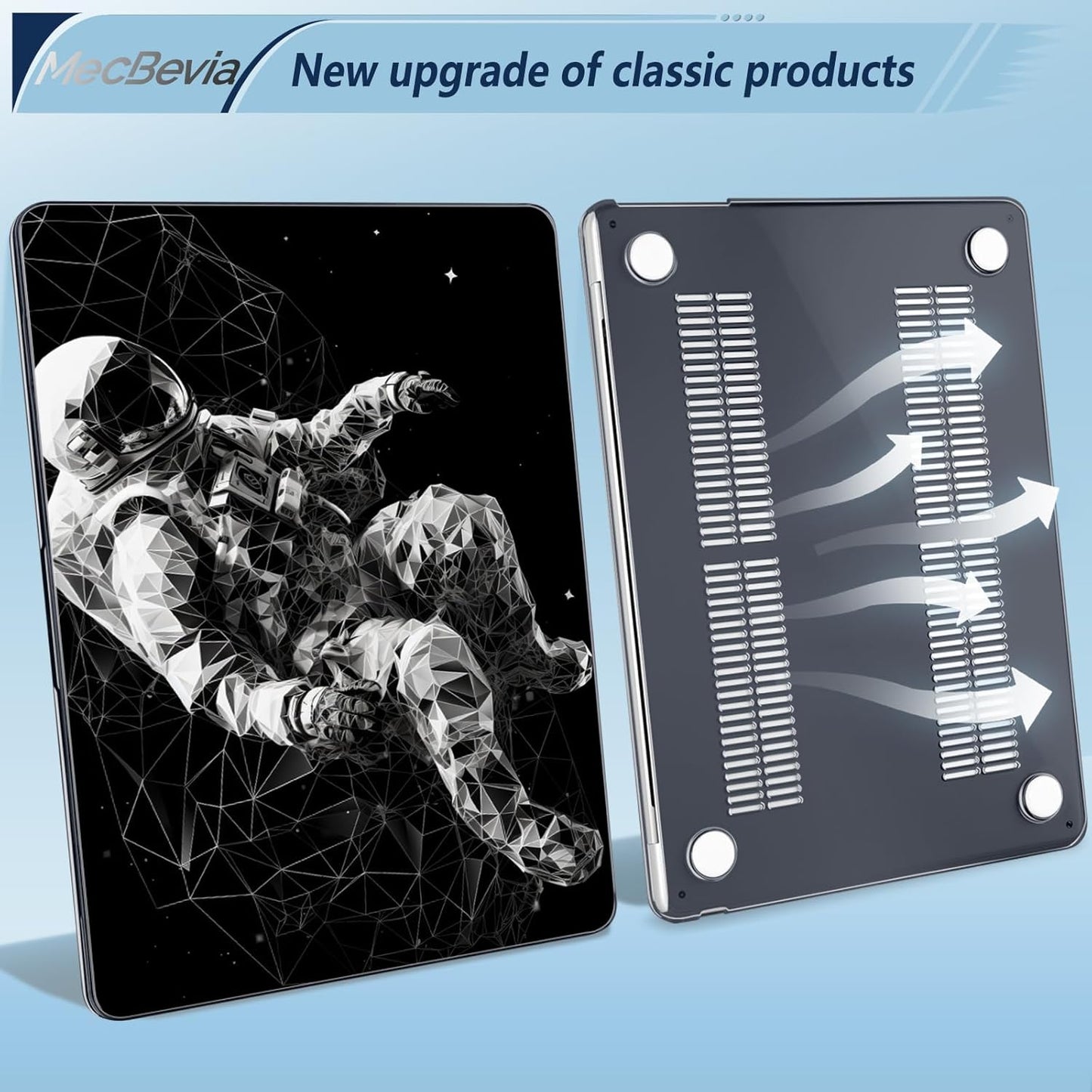 Compatible with MacBook Air 13.6 inch Case, M4 A3240/M3 A3113/M2 A2681 (Released 2025 to 2022), Hard Shell, Keyboard Cover, Screen Protector, Webcam Cover & Type-C Adapter, Astronaut