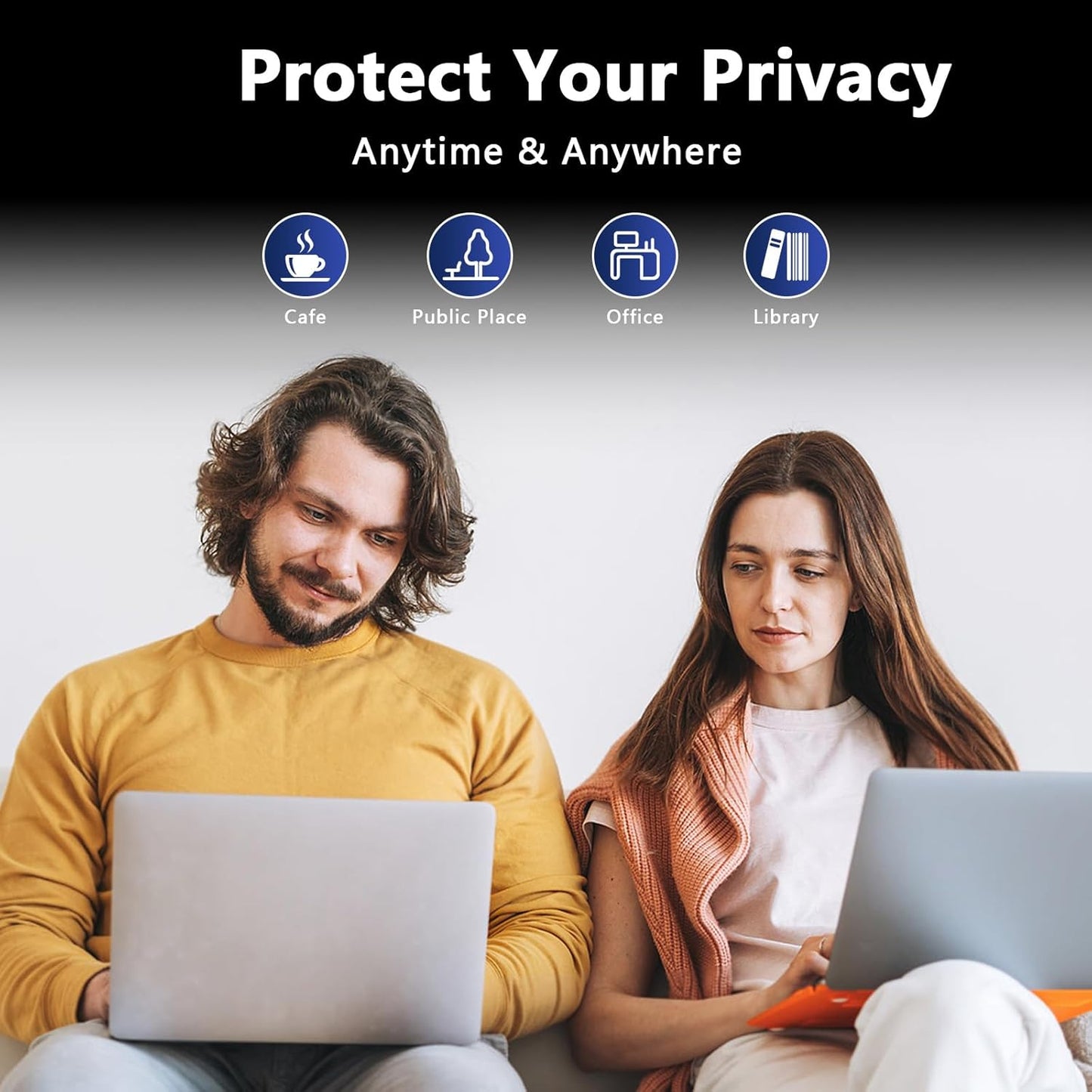 360° Magnetic Privacy Screen Protector for MacBook Air 13 (2018-2021, M1) & MacBook Pro 13 (2016-2022, M1/M2), Removable Anti-Glare 4-Way Privacy Film 13.3 Inch Privacy Filter Privacy Screen