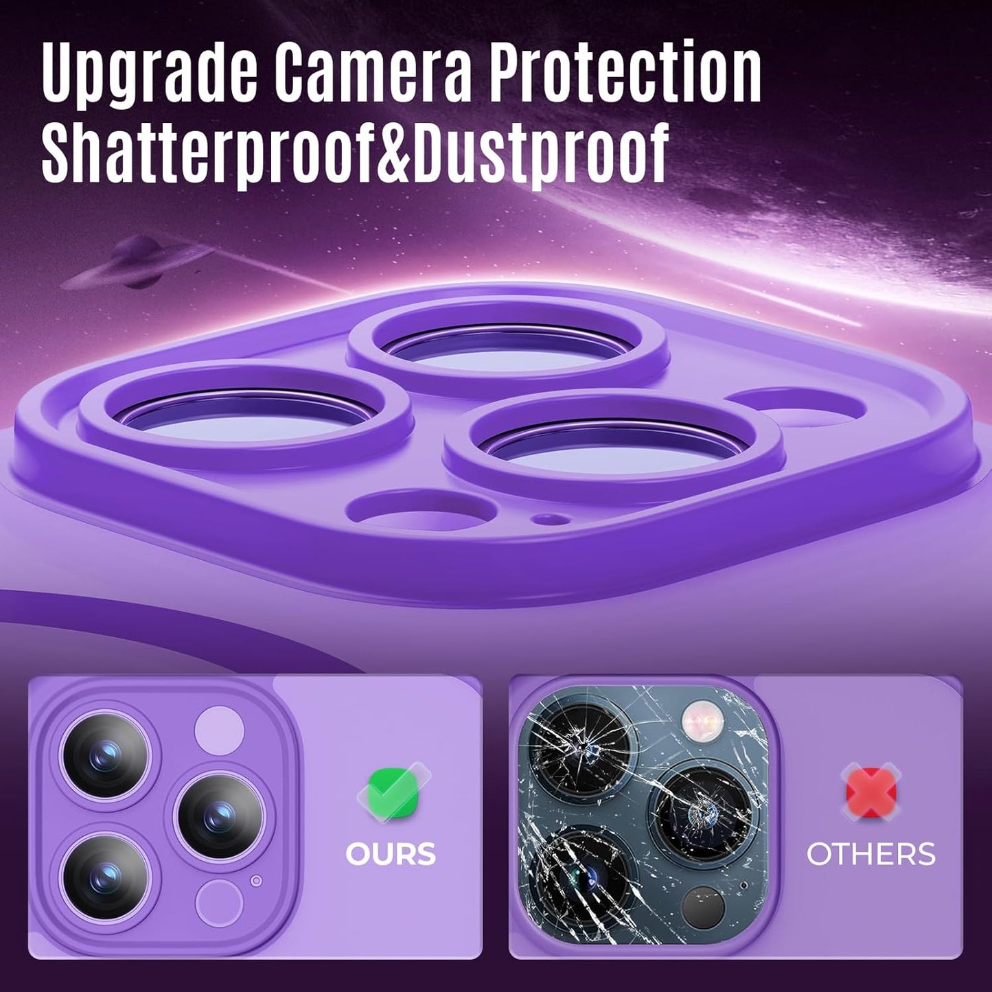 Designed for iPhone 12 Pro Case, Compatible with MagSafe, with Privacy Screen Protectors X2, [Camera Protection] [15FT Military Drop Protection] Shockproof Phone Case, 6.1", Light Purple