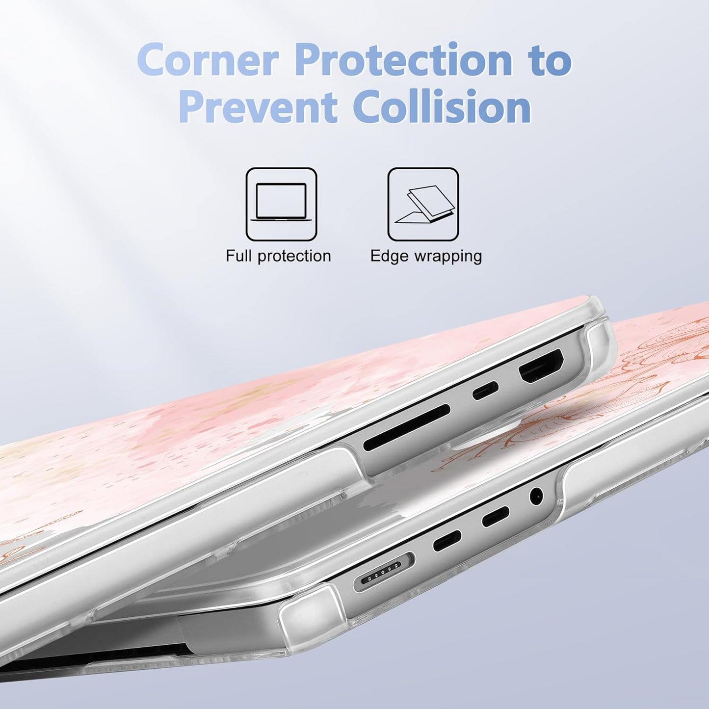 for MacBook Pro 16 inch Case 2021 2022 2023 2024 Release A3186 A3403 M4 A2991 M3 A2780 M2 A2485 M1 Pro/Max, Hard Shell Case with Screen Protector & Keyboard Cover, Watercolor Floral