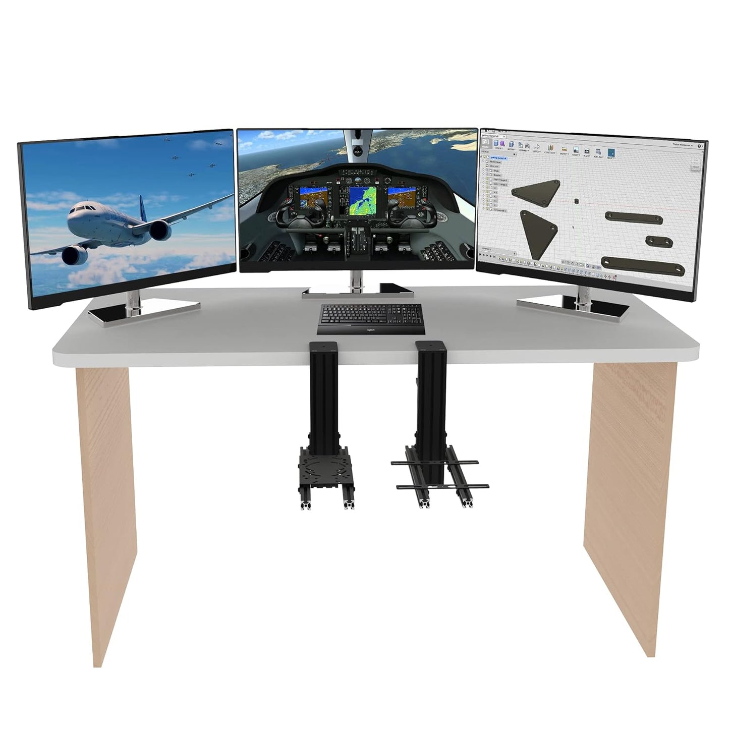 Hikig 2 Set Desk Mount for Flight Sim Game Joystick, Throttle and HOTAS Systems - Compatible With Logitech X56, X52, X52 Pro, Thrustmaster T-Flight HOTAS, T.16000M, TCA