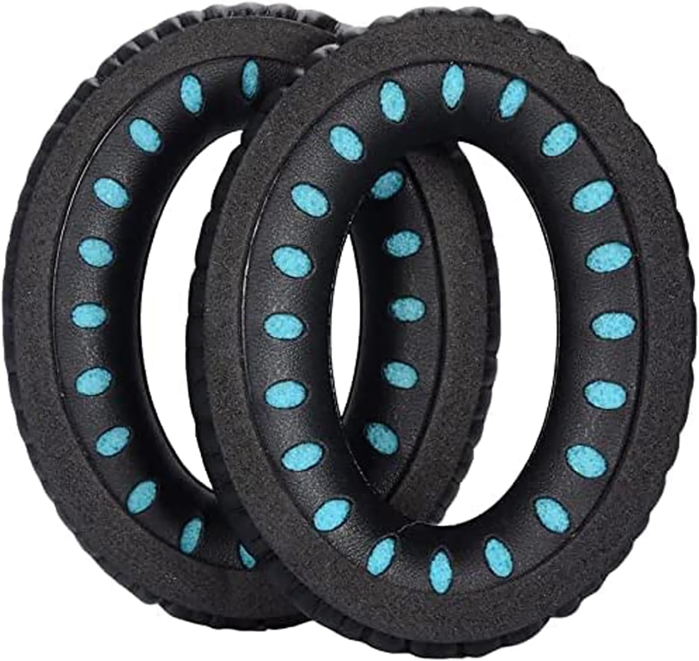 Ear Pads for Bose Quiet Comfort 35 Soft Protein Leather Replacement Earpads Ear Cushions Ear Pad for Bose QC 35/25 / 15 QC2 / Ae2 / Ae2i / Ae2W / Sound Link/Sound True (Black/Blue)
