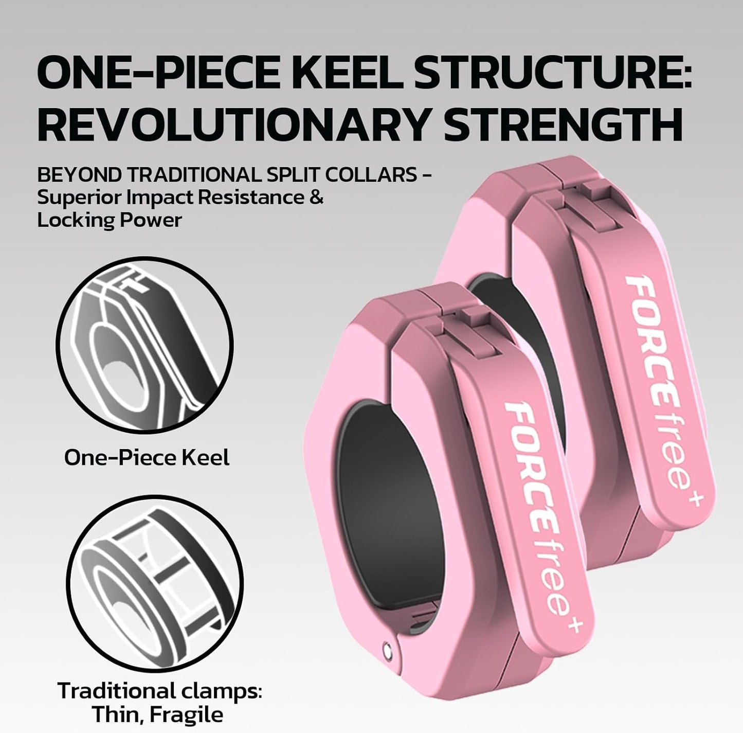 Barbell Clips (Pair), Barbell Clamps, Quick Release Olympic Barbell Clamps with Anti Slip TPR Grip, Barbell Collars for Secure Weightlifting & Powerlifting