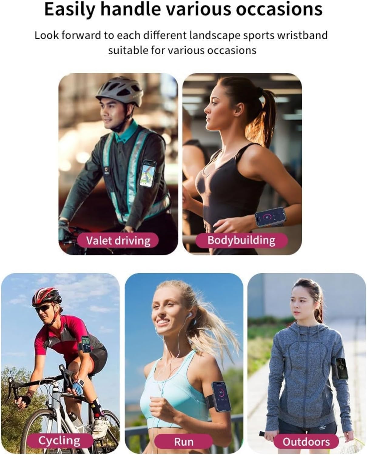 2-in-1 Wrist & Arm Phone Holder for Running/Cycling – 360° Swivel, Fits iPhone/Samsung 4.0-7.0 Inch Smartphones