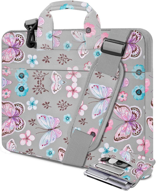 Universal Laptop Shoulder Bag 13-17.3 Inch Shockproof Briefcase with Multi-Pockets & Adjustable Strap for MacBook Pro/Air