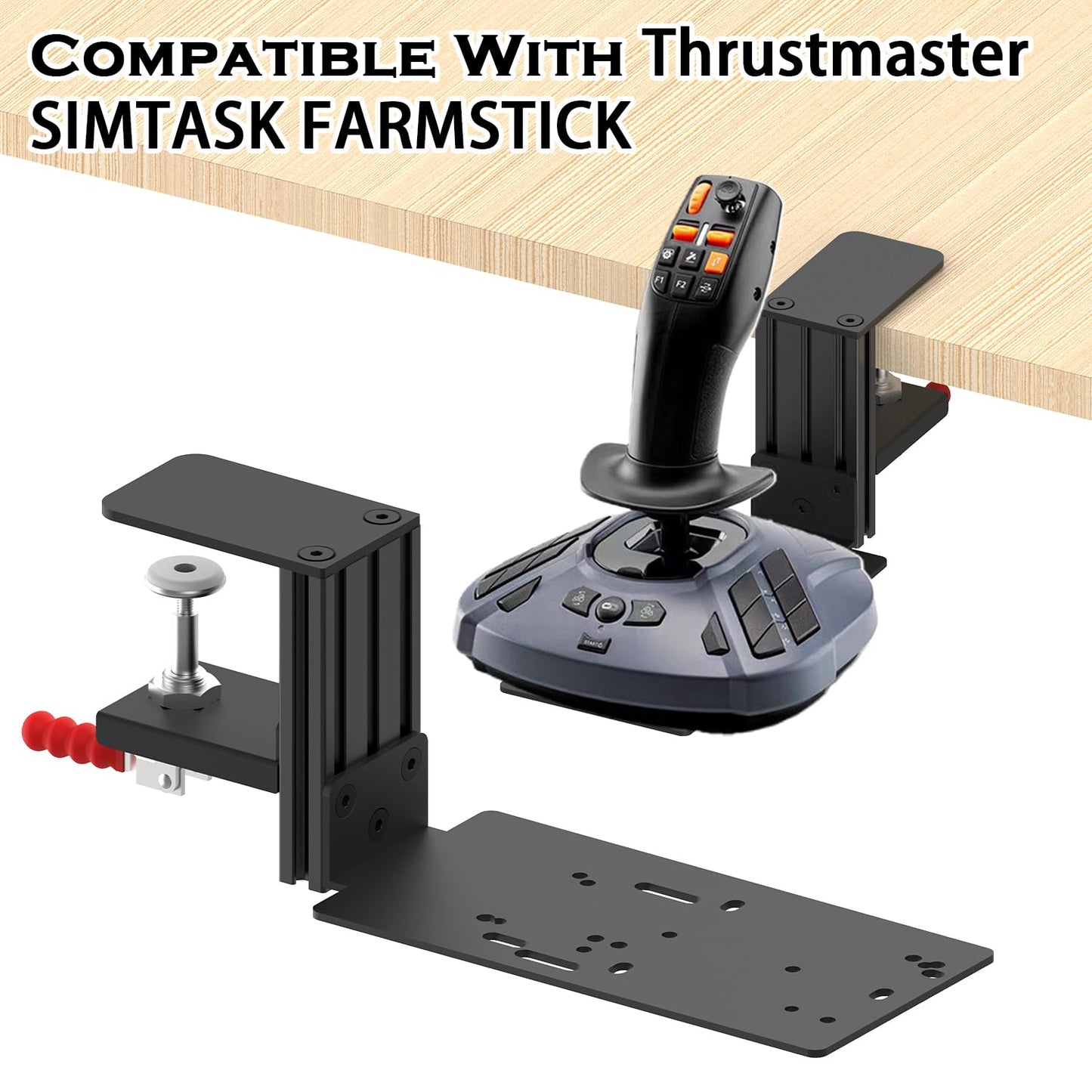 Flight Sim Game Joystick Desk Mount,Hotas Mount - Compatible with Thrustmaster T. Flight Hotas One/4/X,Sol-R2/Sol-R1,SimTask Farmstick,WINWING URSA MINOR Series,G Extreme 3D Pro,Turtle Beach VelocityOne Flightstick and PXN 2113 PRO