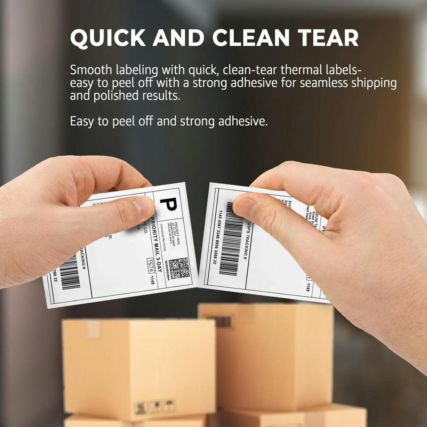 4x6 Thermal Labels (Total 4000) - 8 Packs of 500 Fanfold Direct Thermal Shipping Labels. Thick Commercial Grade, Waterproof, Smudge Proof Mailing and Address Label, Strong Adhesive Perforated Stickers