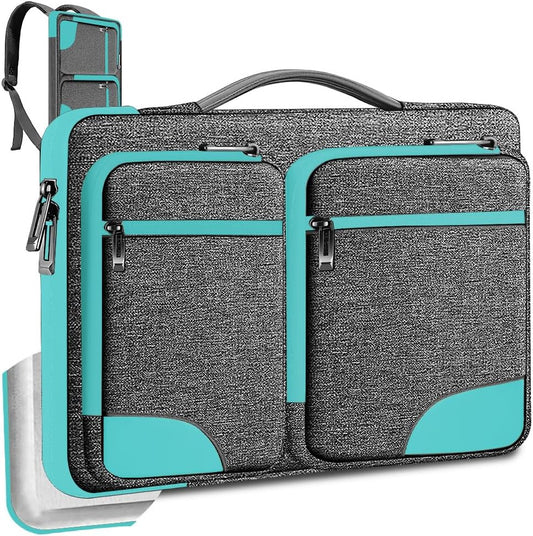 Hseok Laptop Case 15 15.6 16 inch Sleeve with Handle and Hidden Strap,Compatible with MacBook Pro 15.4 16, 360° Protective PC Briefcase with 4 Pockets for Laptop Accessory,Easy to Carrying,Sapphire