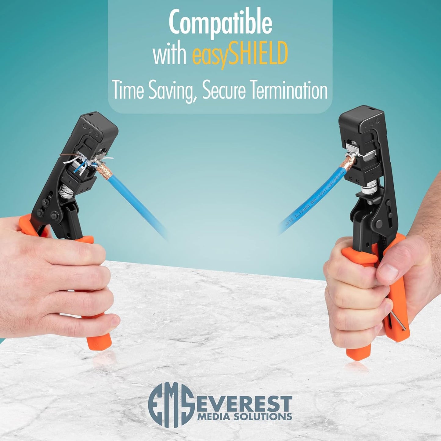 Everest Media Solutions RJ45 Shielded Keystone Jack - 6-Pack - Slim Profile, 90 Degrees, F/STP Female Connector - Tested for CAT5e, CAT6, CAT6A, CAT7 - up to 10GB Speed