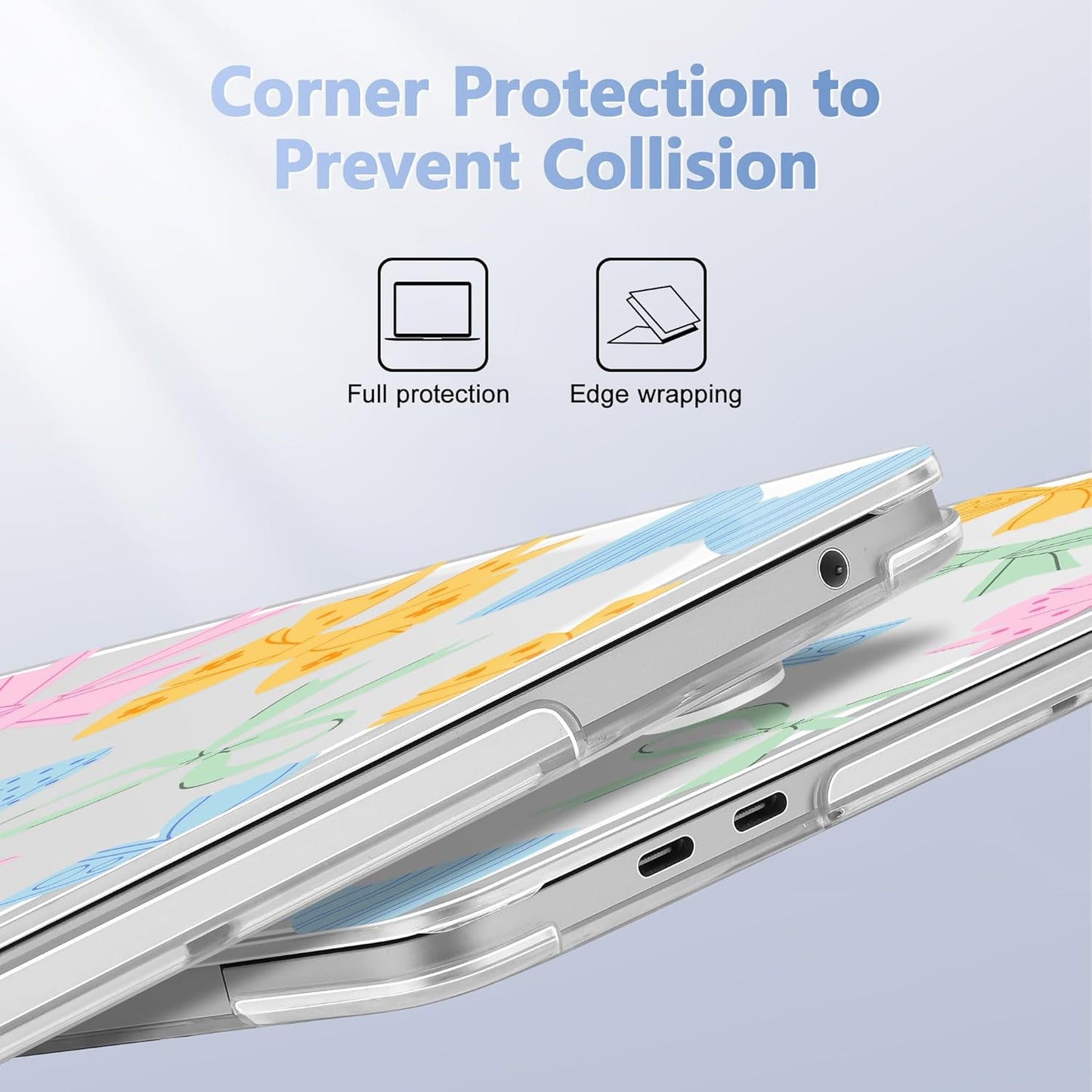 Case for MacBook Pro 13 inch with/Without Touch Bar (2016-2022, M2 A2338 M1 A2289 A2251 A2159 A1989 A1706 A1708), Hard Shell + Keyboard Cover + Dust Plug, Colorful Bow