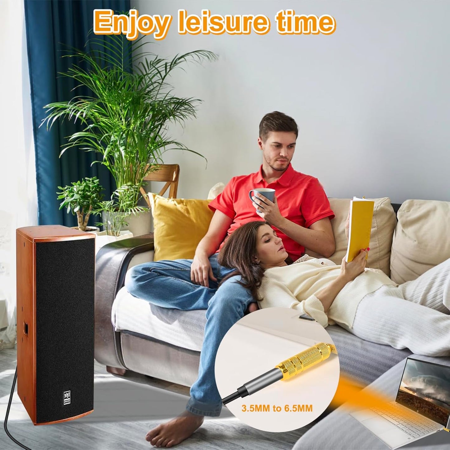 4 Pack Headphone Jack Adapter - 3.5mm (1/8 inch) Male to 6.35mm (1/4 inch) Female and 6.35mm (1/4) to 3.5mm (1/8) Audio Adapter for Player, Headphone, Guitar Amplifier