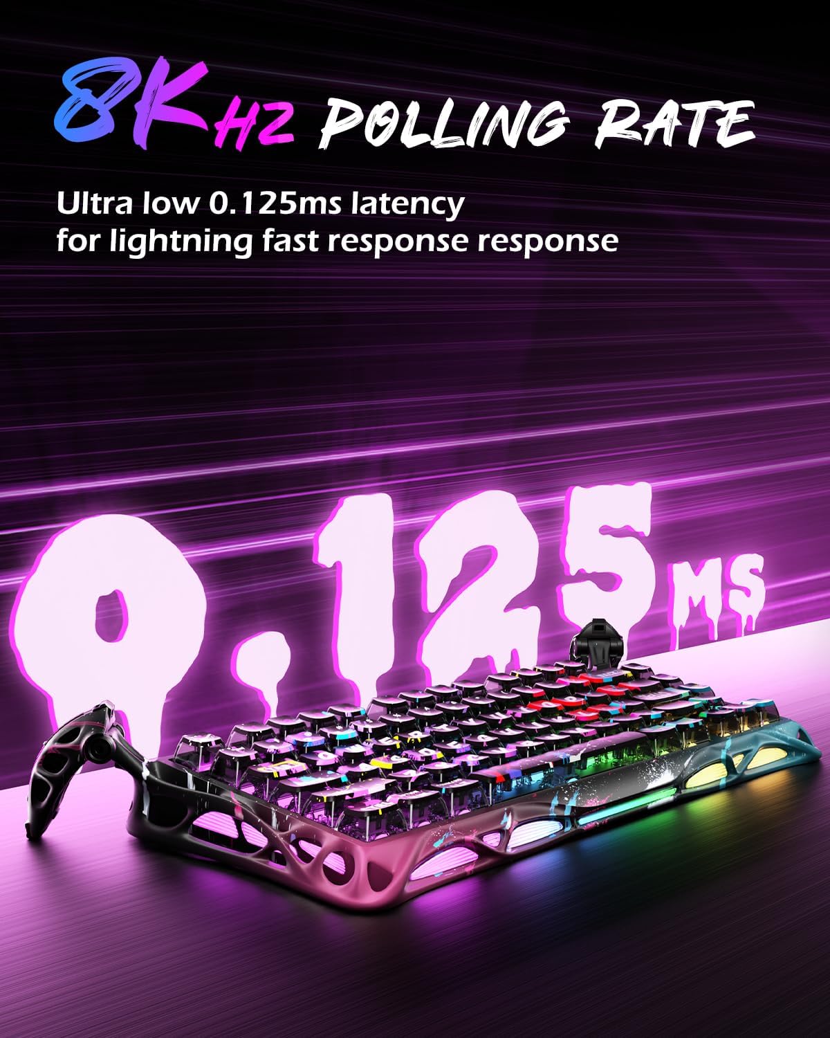 GravaStar Mercury V75 Pro 75% Hall Effect Magnetic Switch Gaming Keyboard-Neon Graffiti