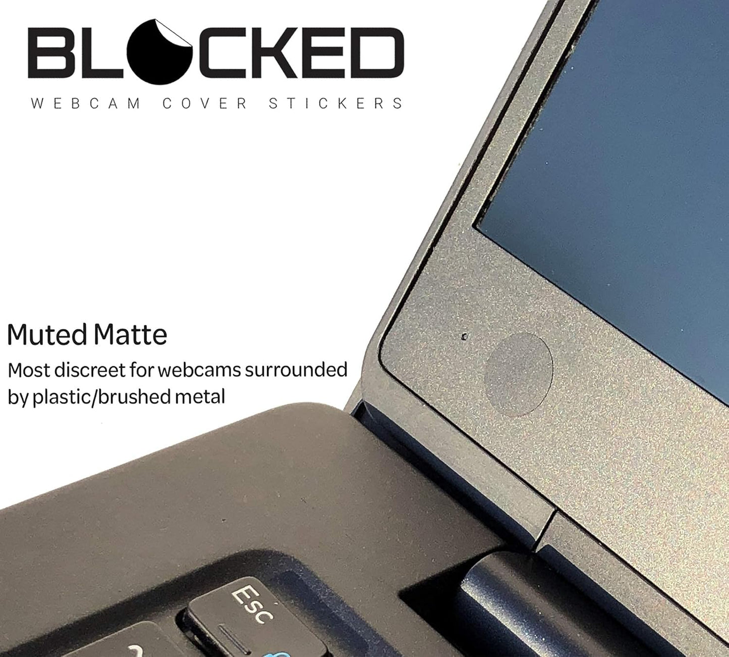BLOCKED Stackable Webcam/Camera Vinyl Covers | 95 Low-Tack Restickable Webcam Sticker | 5-Sizes | Black 95-Pack (Muted Matte)