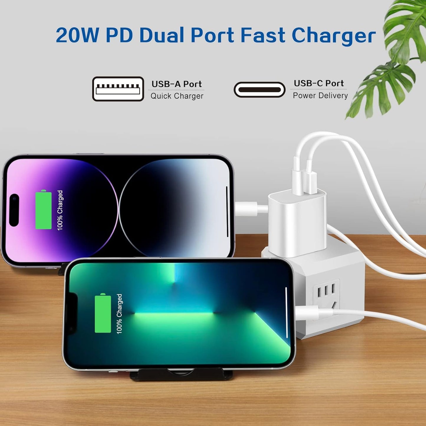 iPhone Charger Fast Charging Block,Dual Port Fast Apple iPhone Charger [Apple MFi Certified]2Pack 20W Quick Double iPhone Wall Charger,6FT USBC to Lightning Cable For iPhone 14 ProMax/13/12/SE/Airpods