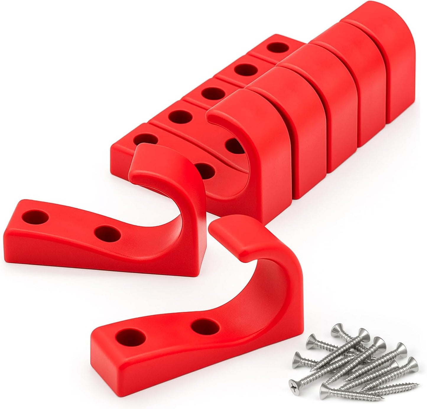 Heavy Duty Hooks for Hanging Coats, Jackets, Backpacks, Baseball Hats - Wall Mounted Rainbow Color Hangers for Kids, Perfect Hook for Classrooms, Bathroom Robes and Towels | J Hook 7-Pack