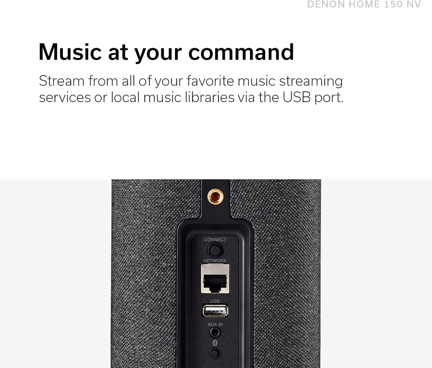 Denon Home 150 NV Wireless Speaker (White), 1" Tweeter, 3.5" Woofer, Home Speaker with HEOS Built-in, AirPlay 2, and Bluetooth, Multi-Room Streaming, Simple Setup, Compact Design