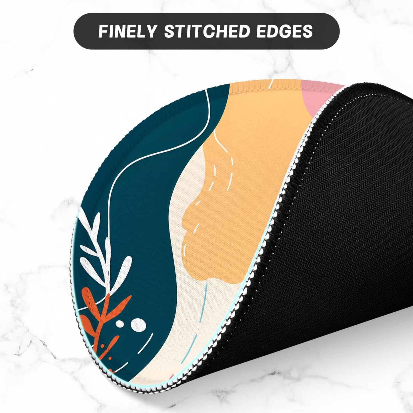 ITNRSIIET Round Mouse Pad with Stitched Edge Premium-Textured Waterproof Non-Slip Rubber Base Desktop Protection Mat Diameter 8.7 inches, Art Style Pattern