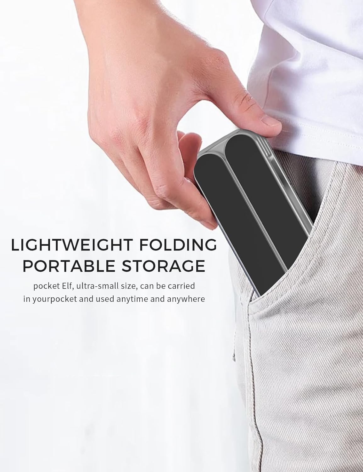 Junfire Foldable Laptop Stand for Travel, Aluminum Stable Ergonomic Laptop Riser with 6-Levels Height Adjustment, Fits with MacBook Air, MacBook Pro, iPad, HP, Dell, Lenovo (Up to 15.6'')-Sliver