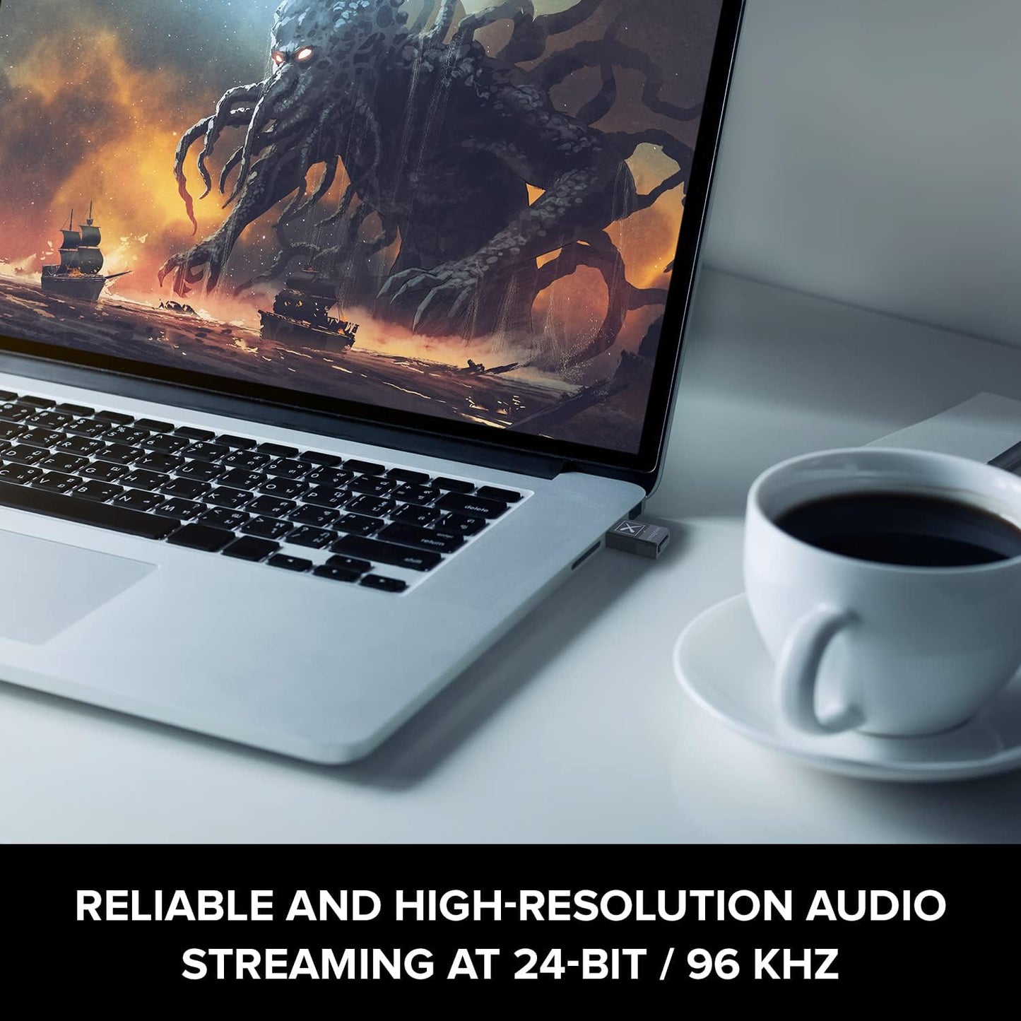 Creative BT-W5 Smart Bluetooth 5.3 Audio Transmitter with aptX Adaptive, High-Resolution 24-bit / 96 kHz Audio, Device-Switching Function, Works with PC/Mac/Gaming Consoles