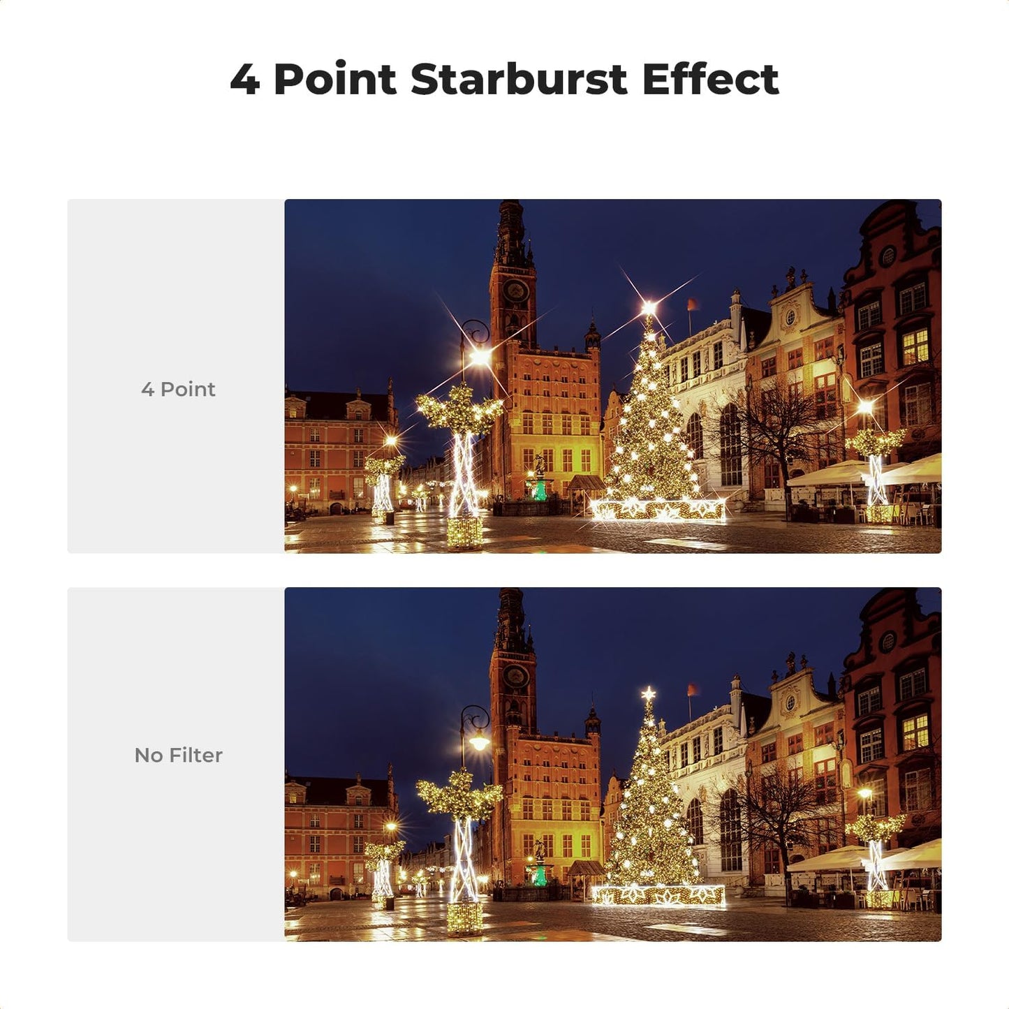 K&F CONCEPT 82mm Star Filters Kit (3pcs) 4 Points 6 Points 8 Points Cross Screen Starburst Filters Set -18 Layer Coating Ultra Slim Optical Glass Camera Lens Filter with 3 Cleaning Cloth