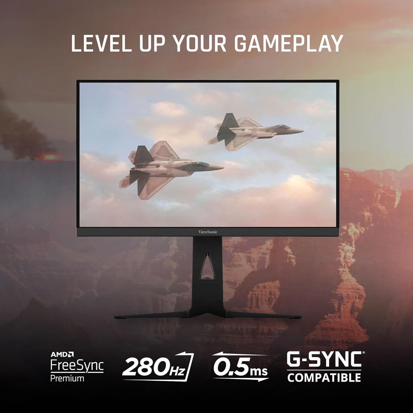 ViewSonic XG2536 25 Inch 1080p IPS Gaming Monitor with 280Hz, 0.5ms, FreeSync Premium, NVIDIA G-Sync Compatible, RGB Lighting, Advanced Ergonomics, HDMI, DP and 65W USB-C Inputs