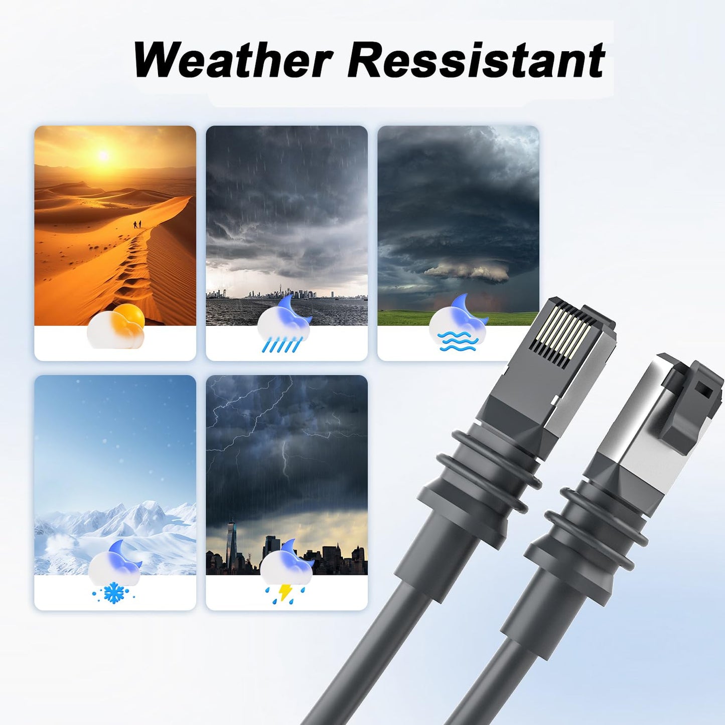 33FT Replacement Cable for Starlink Gen 3 and Starlink Mini, Replacement Starlink Rectangular Satellite Gen 3 Waterproof Outdoor Cable