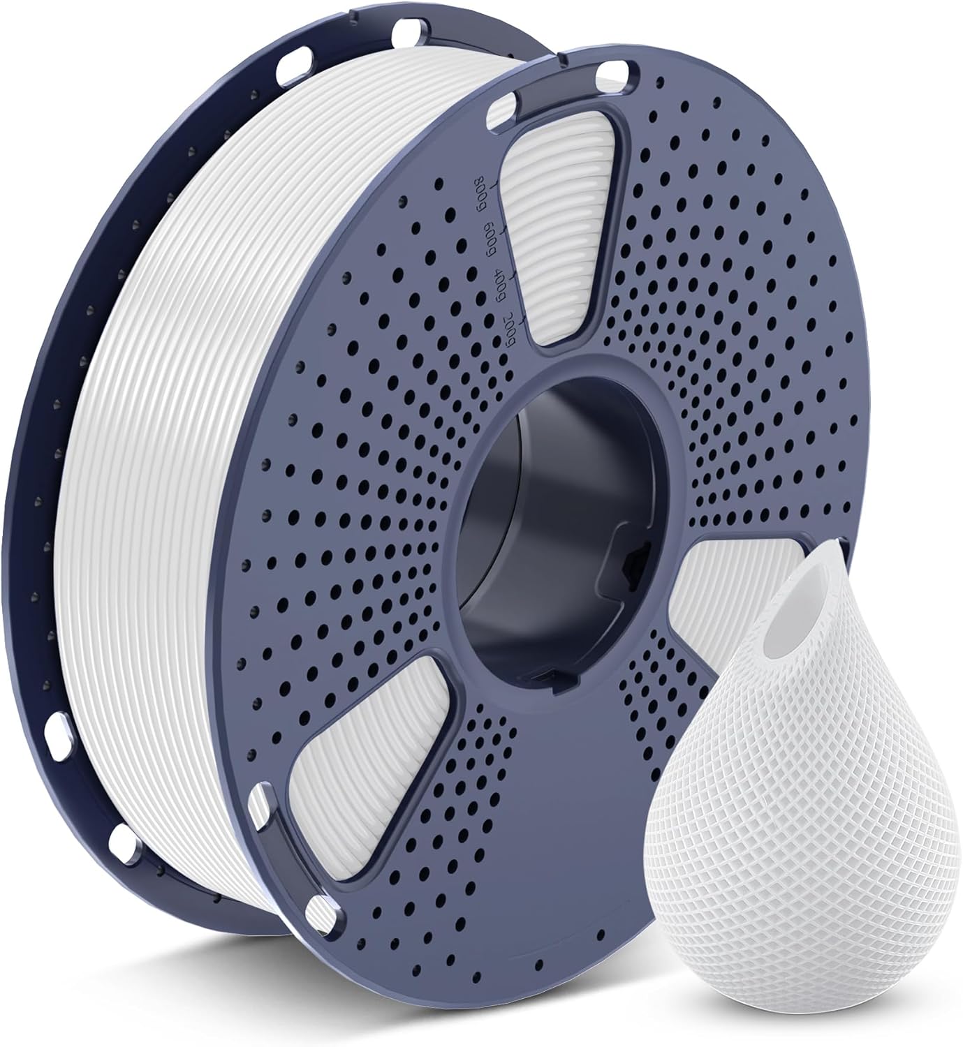 SUNLU 3D Printer Filament PETG Filament 1.75mm, Less Stringing Good Layer Adhesion High Toughness, PETG Filament 1.75 ±0.02mm, 1kg Spool(2.2lbs), White