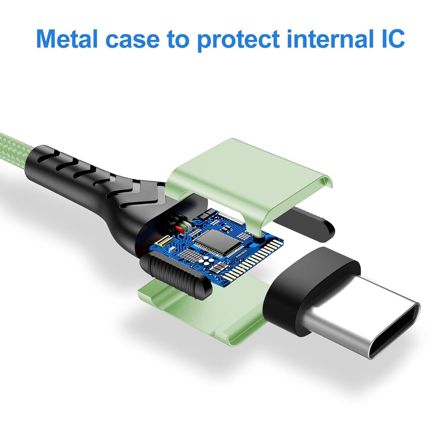 Durcord USB C Cable, Upgarded 2Pack 10ft Fast USB Type C Charging Cable for Android/Phone/Pad/Laptop, Type C Charger Braided USB Cable Compatible withi Phone 16/15/Pro/Plus/Max/Sam.Sung-Green