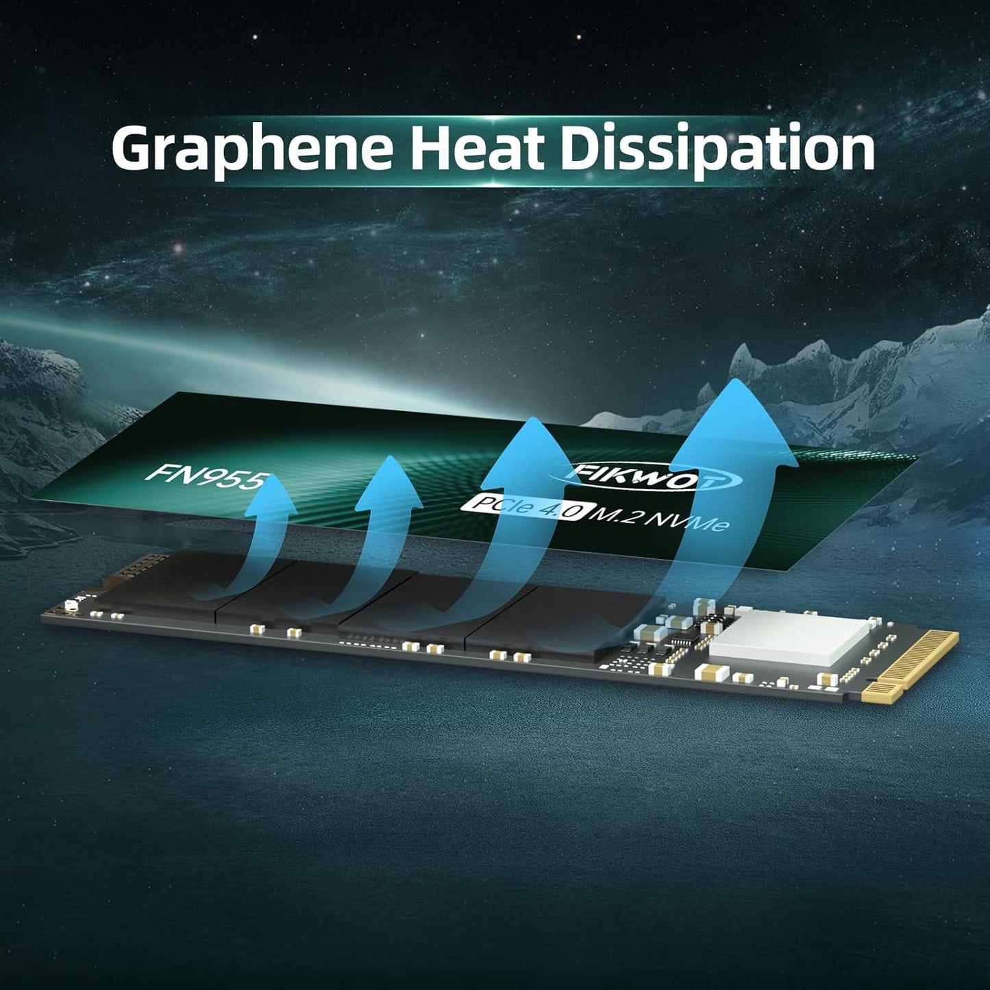 FN955 4TB NVMe SSD M.2 2280 PCIe Gen4x4, Up to 7300MB/s, 3D NAND TLC Flash Internal Solid State Drive, Configure SLC Cache, Storage and Memory Expansion for PS5 Laptop Desktop