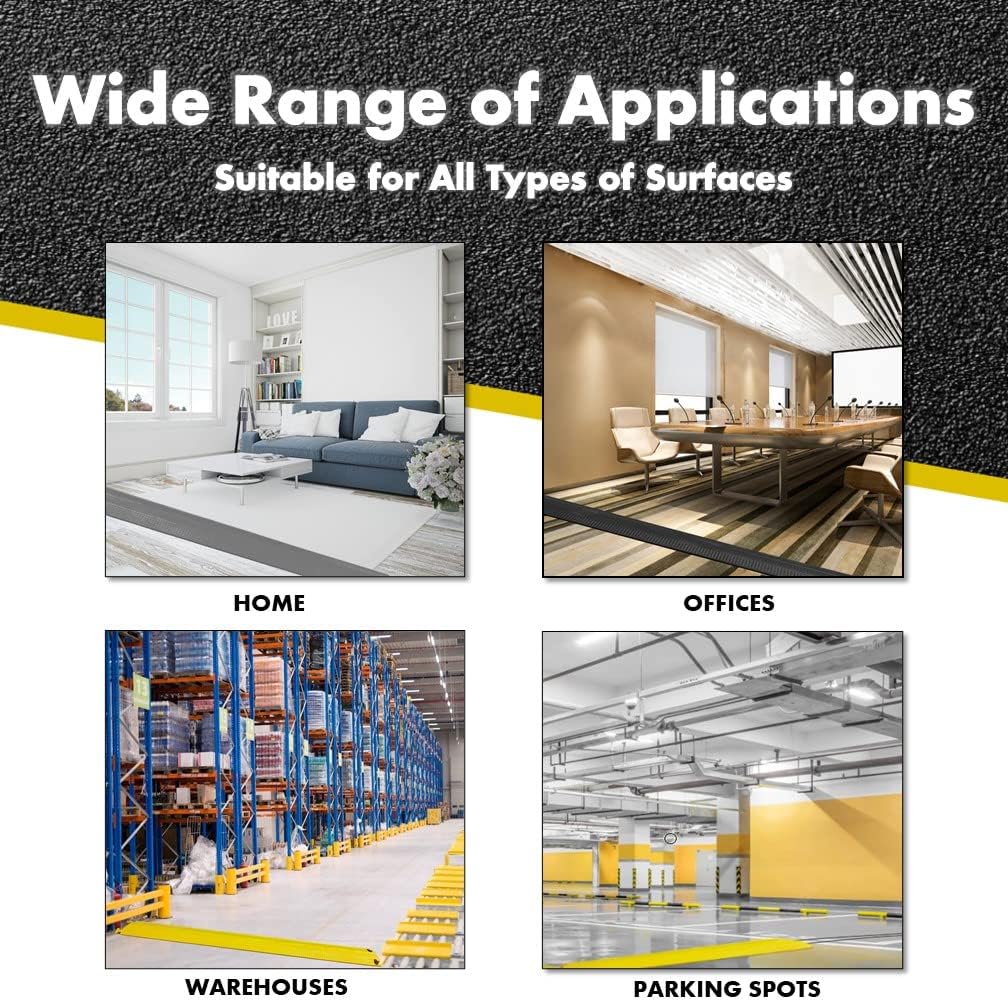 Kable Kontrol Drop Over Floor Cord Cover – 60” Inch Long 1 Channel Cable or Wire Protector – 50 Pcs Bulk Pack - Rubber Ramp for Indoor and Outdoor Use – Gray