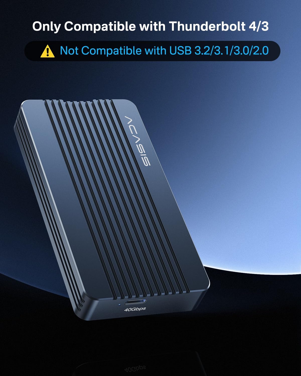 ACASIS 40Gbps M.2 NVMe SSD Enclosure, Only Compatible with Thunderbolt 4/3 USB4,TBU405 Air for M1 M2 Pro/Max, Tool Free Installation, Support M-Key Interface B+M 2280/2260/2242/2230 SSD Size