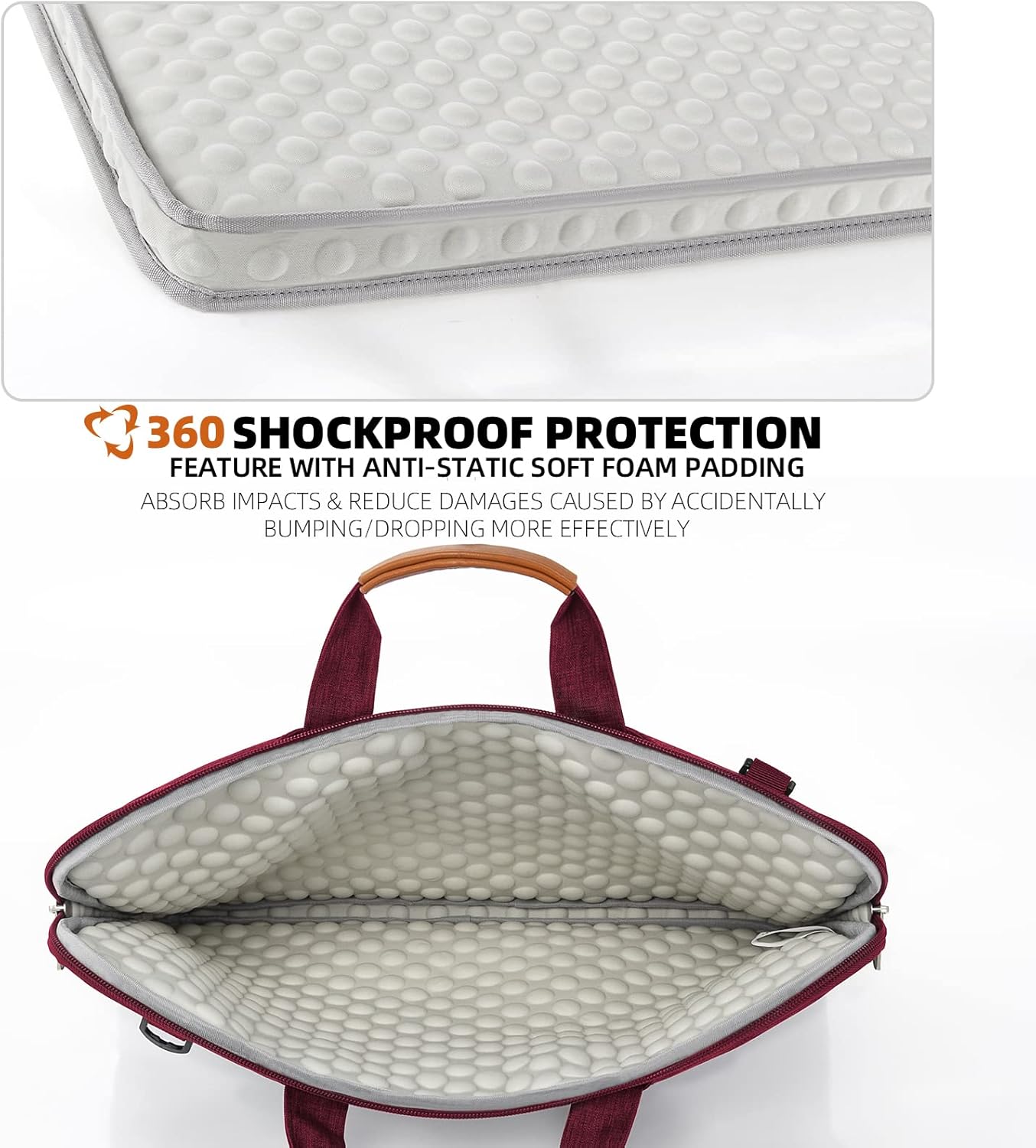 KINGSLONG Slim 17.3 inch Laptop Bag Sleeve Carrying Case with Shoulder Strap, Notebook Ultrabooks Computer Handbag Cover for Men Women Fit for Acer Asus Lenovo HP Toshiba Red