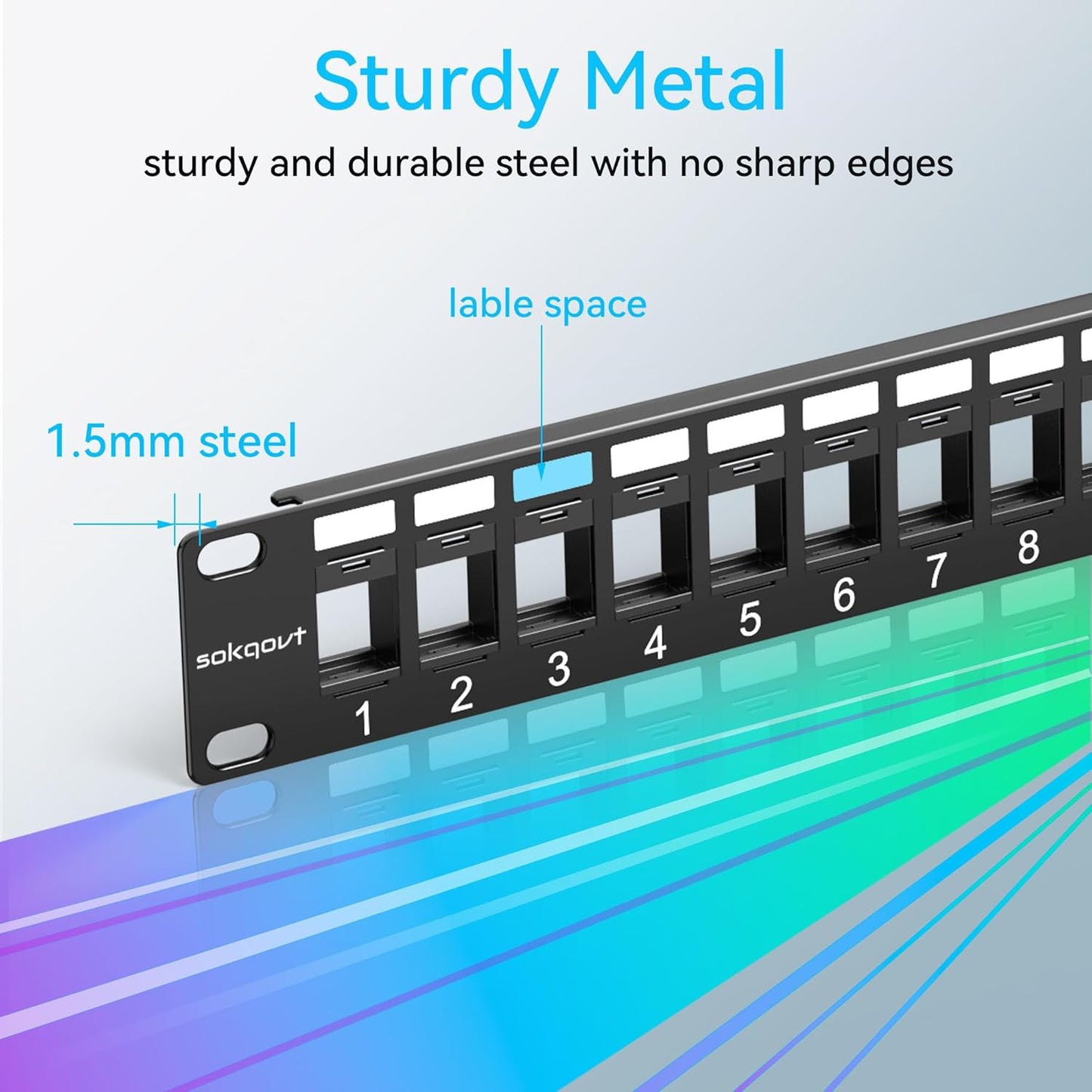 24 Port Blank Keystone Patch Panel with Snap-in Design (4 Pack), Cat6 Network Patch Panel 1U 19 inch, Rack Mount Ethernet Patch Panel (for Slim Keystone Only)
