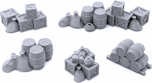 Cargo Piles DND Terrain Compatible with Dungeons and Dragons, Warhammer 40k, 28mm Miniature Wargaming, Tabletop RPGs, Wargame Scenery