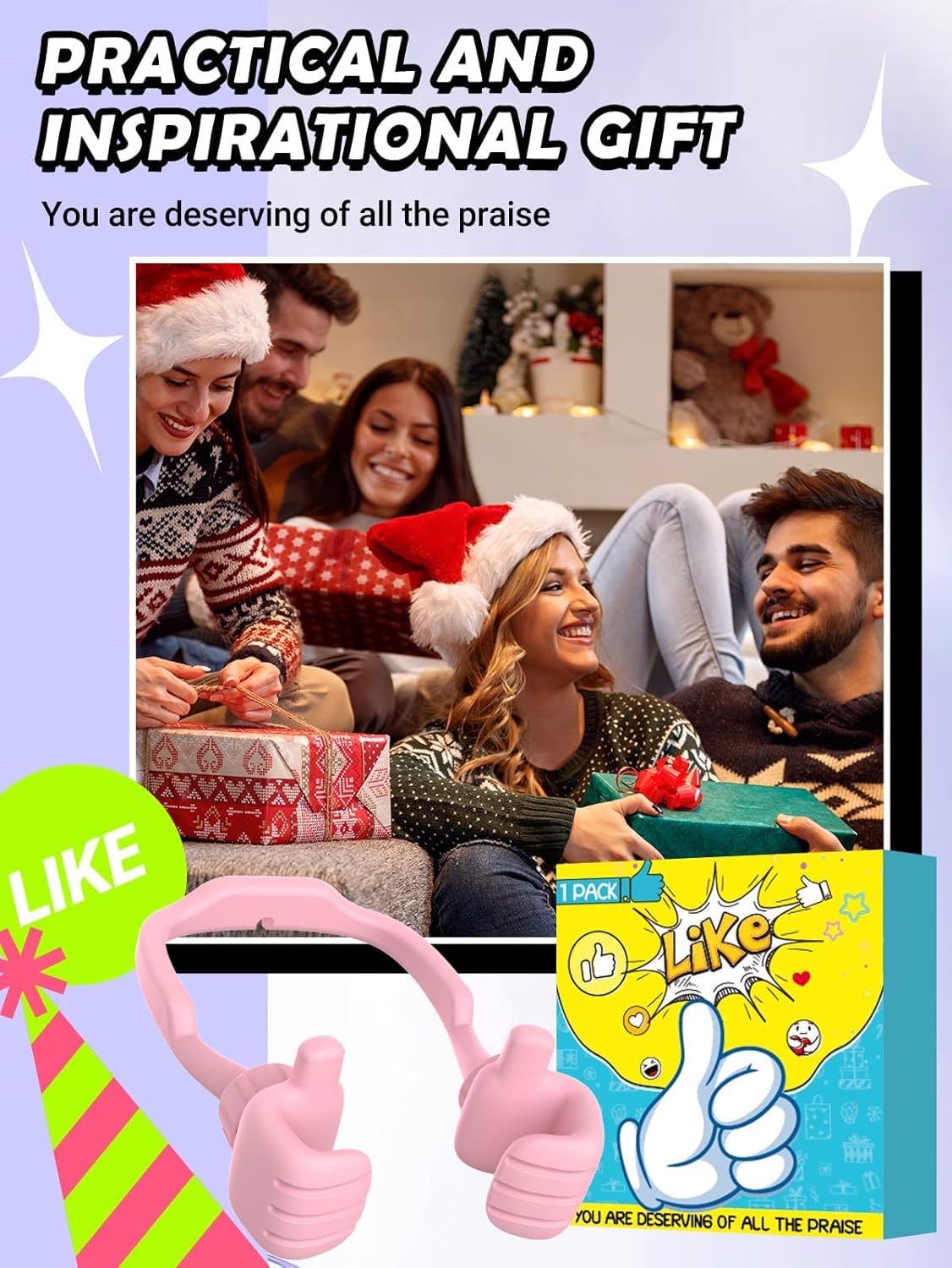 Cell Phone Stand Thumbs Up Lazy Phone Stand - Phone Holder 2025 College Graduation Gifts for Her Him Cellphone iPhone Stand for Desk Birthday Gifts for Teens Girls Boys Adults Women Men Wife