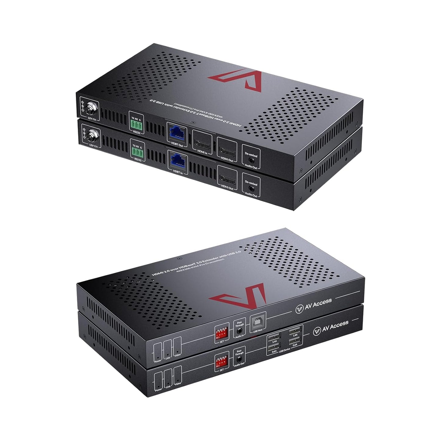 AV Access HDBaseT 3.0 HDMI KVM Extender, Uncompressed 5K@60H 4K@120Hz up to 100m/330ft, 144/165/240Hz Refresh Rate, Zero Latency (4KEX100-KVM-Pro)