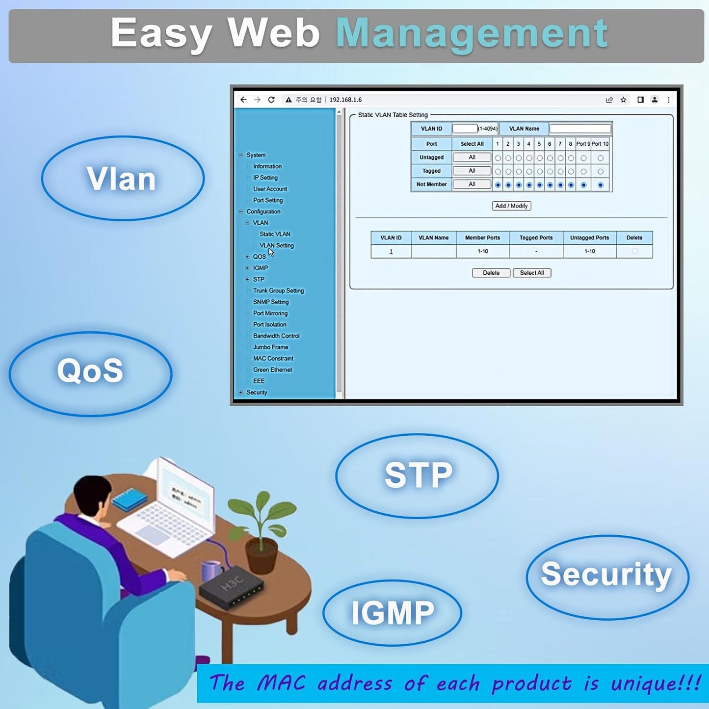 Industrial Managed 8 Port PoE Ethernet Switch with 2 SFP Slot, Gigabit Networking Switch with Web Management, Supporting Din-Rail, Black, XY-M2F8P