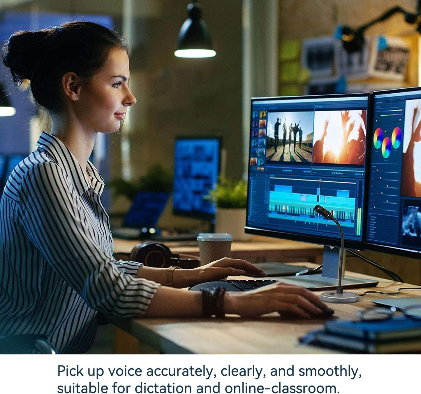 CMTECK USB Computer Microphone G009, Noise-Cancelling Recording Desktop Mic for PC/Laptop for Online Chatting, Home Studio, Podcasting, Gaming, Skype, YouTube with Mute Function(Windows/Mac) (Gray)