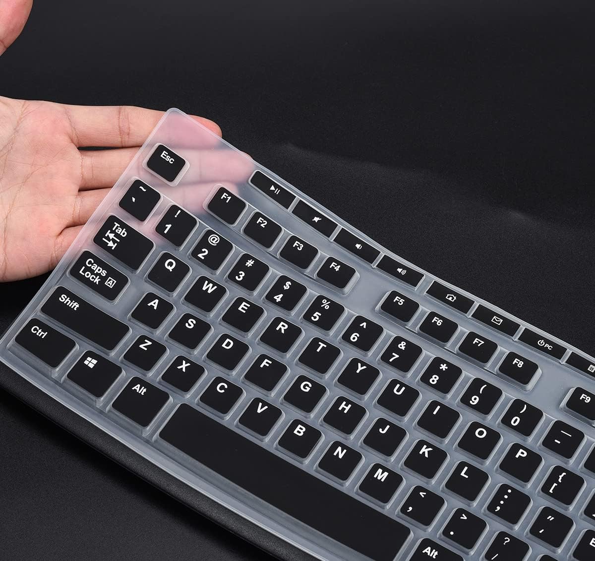 Keyboard Cover for Logitech MK295 MK270 MK200 K270 Wireless Keyboard, Logitech MK370 MK270 MK200 K270 Keyboard Skin Protector - Black